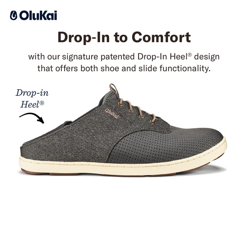 OLUKAI Nohea Moku Men's No Tie Boat Shoes, Breathable & Quick Dry Mesh, Effortless Design & Barefoot Wearability, All-Day Comfort & Support, Charcoal/Clay, 8.5 - Image 4